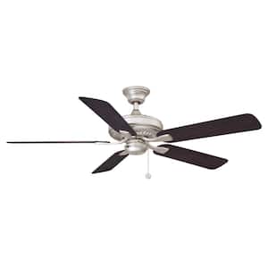 Edgewood 52 52 in. Indoor/Outdoor Brushed Nickel with Dark Walnut Blades Ceiling Fan