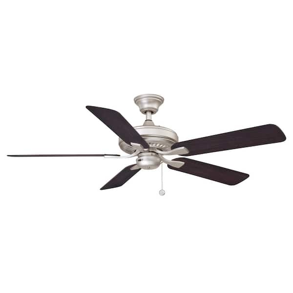 FANIMATION Edgewood 52 52 in. Indoor/Outdoor Brushed Nickel with Dark Walnut Blades Ceiling Fan