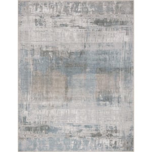 Gray 5 ft. 3 in. x 7 ft. 3 in. Flat-Weave Abstract Mandala Vintage Paintsplash Area Rug