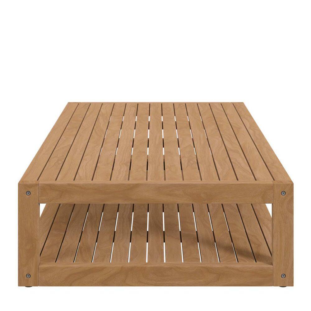 Carlsbad 55'' Natural Teak Wood Contemporary Outdoor Coffee Table