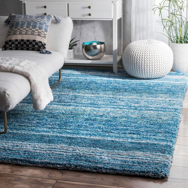 Drey Ombre Shag Sky Blue 8 ft. x 10 ft. Area Rug
