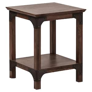 Hanson 19 in. Walnut Square Wood End Table