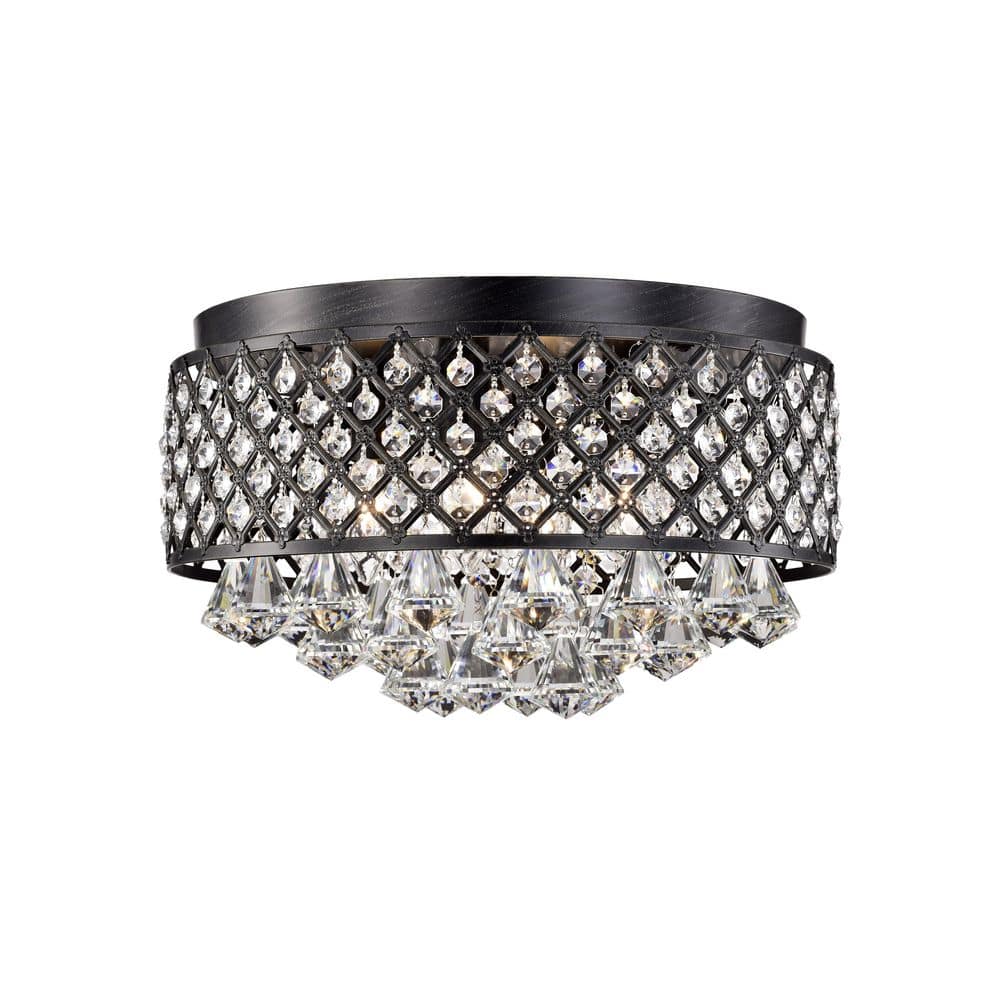 Betty 15 in. Dia 4-Light Antique Black Flush Mount Chandelier price history on PriceWatchPro