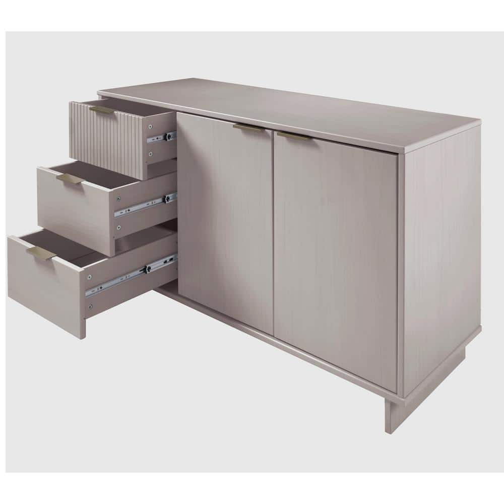 Granville Light Grey 55" Modern 3 Drawer Buffet Sideboard