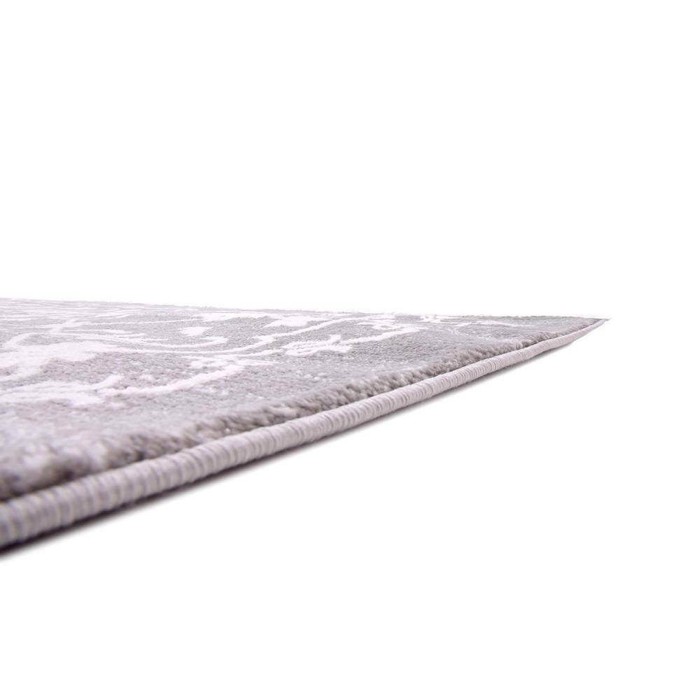 Elegance Unveiled Gray Square Synthetic Abstract Rug