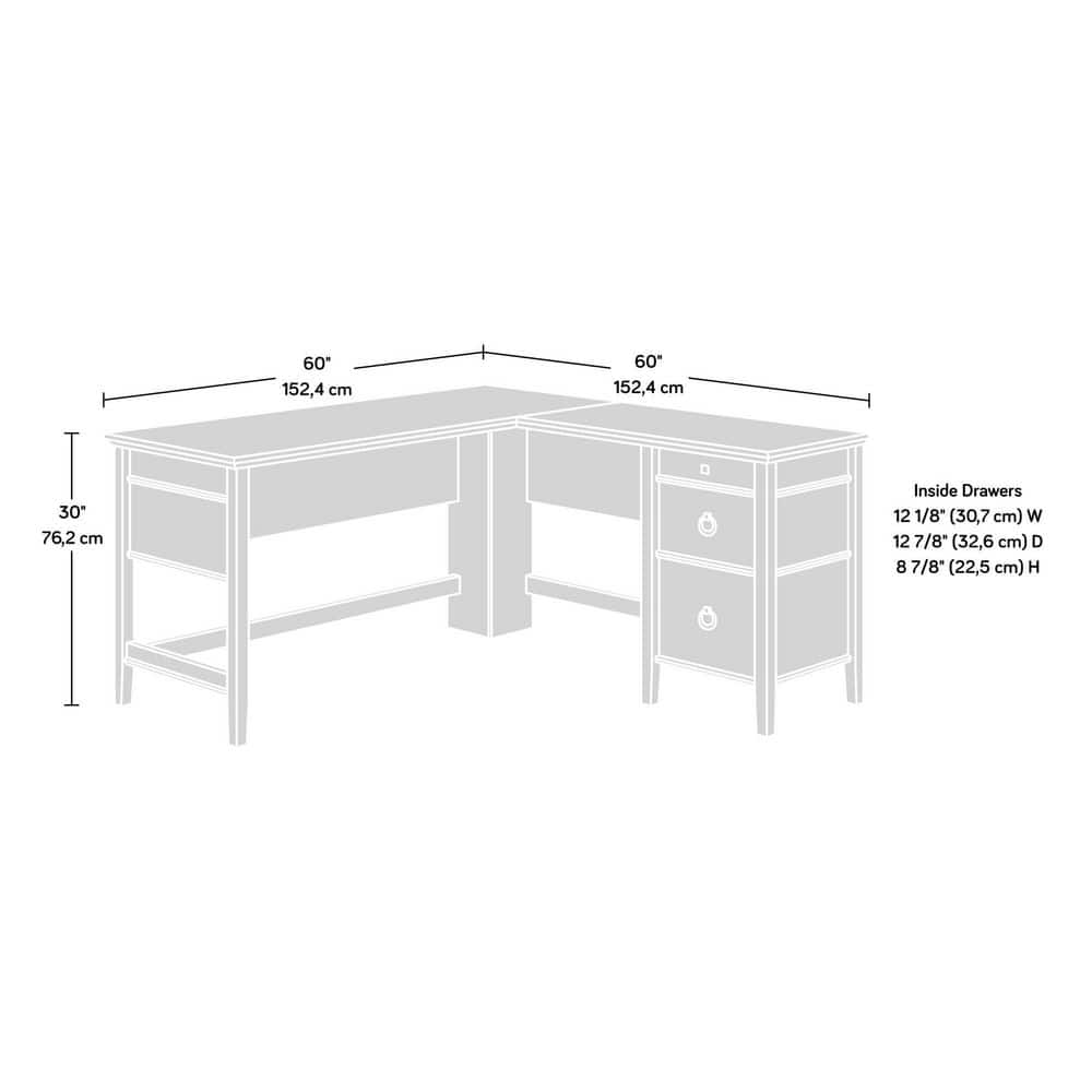 Cascade Oak L-Shaped Executive Computer Desk with Drawers