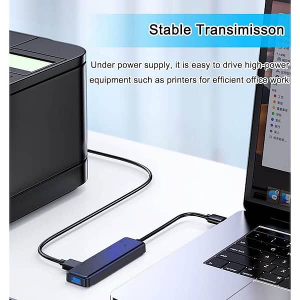 Lukyamzn 5 in 1 USB 3.0 Hub Extender USB C Power and Data Ports