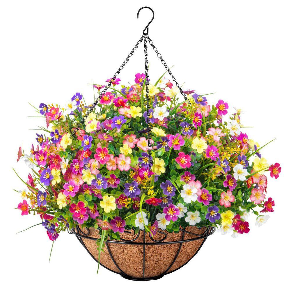 Afoxsos 1.00 in. Mixed Color Outdoor Artificial Hanging Flowers