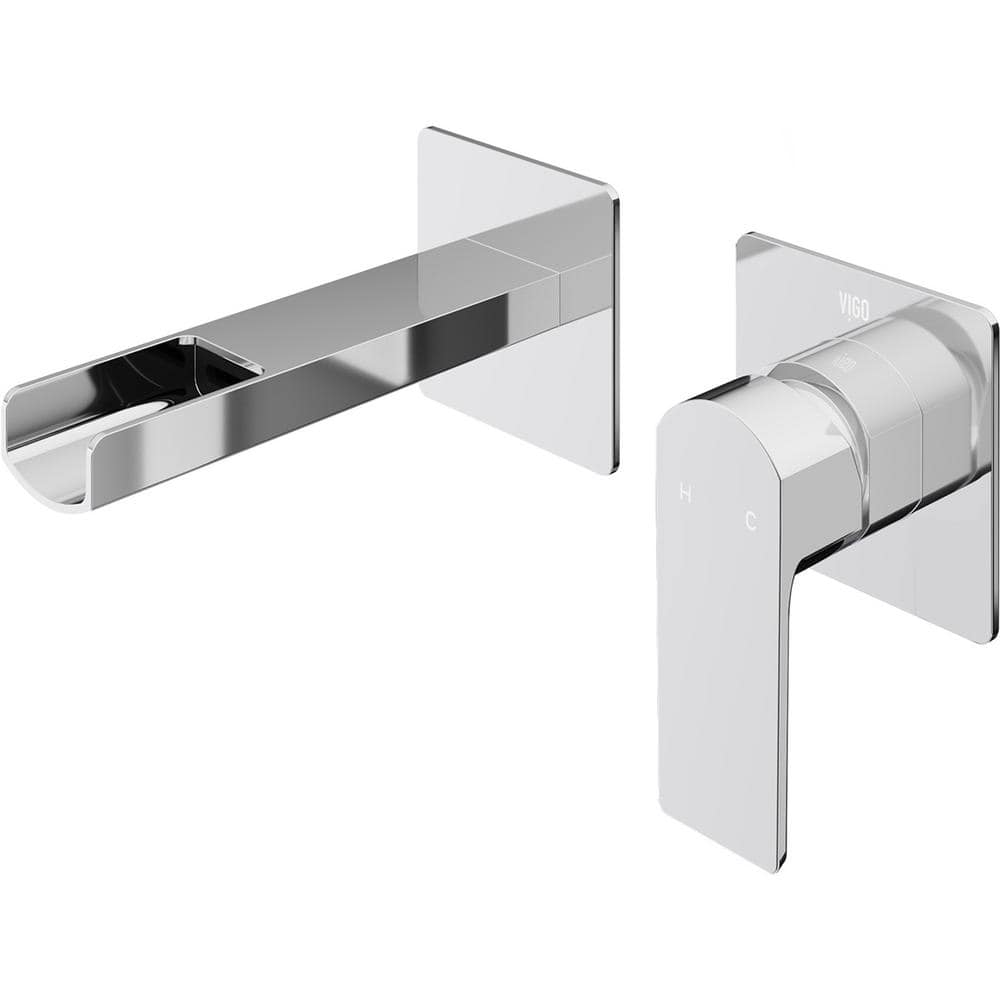 VIGO Atticus Single Handle Wall Mount Bathroom Faucet in Chrome ...