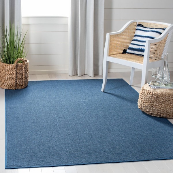 Martha Stewart 5 ft. x 7 ft. Blue Solid Color Area Rug