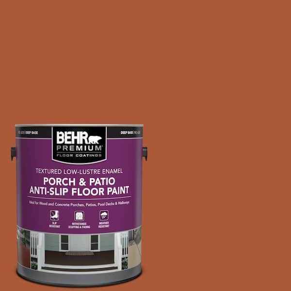 BEHR PREMIUM 1 gal. #S-H-220 Summer Heat Textured Low-Lustre Enamel Interior/Exterior Porch and Patio Anti-Slip Floor Paint