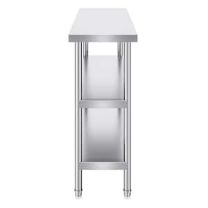 SVOPES Double Tier Stainless Steel Over Shelf 12 in. L x 48 in. W ...