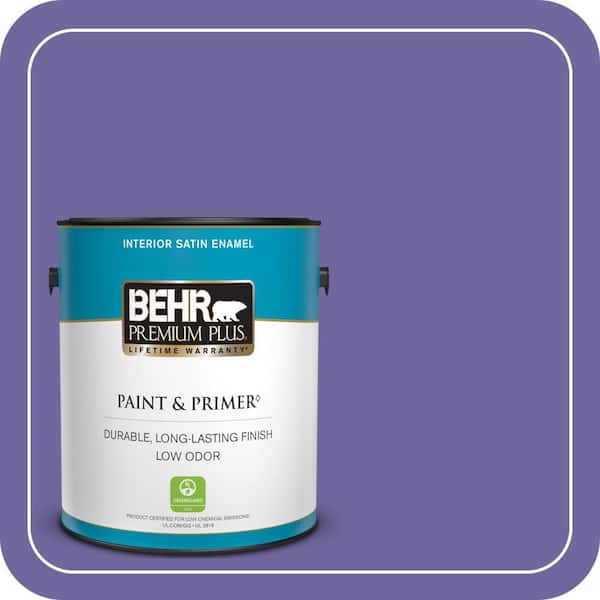 BEHR PREMIUM PLUS 1 gal. #630B-7 Pandora Satin Enamel Low Odor Interior Paint & Primer