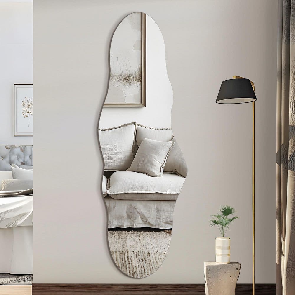 Silver 20 in. W x 59 in. H Alien Frameless Cloud Shaped Framed Wall Mirror price history on PriceWatchPro