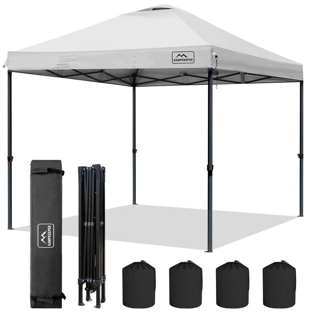 10 ft. x 10 ft. Pop up Canopy Tent, 3 Adjustable Height with Wheeled Carryi