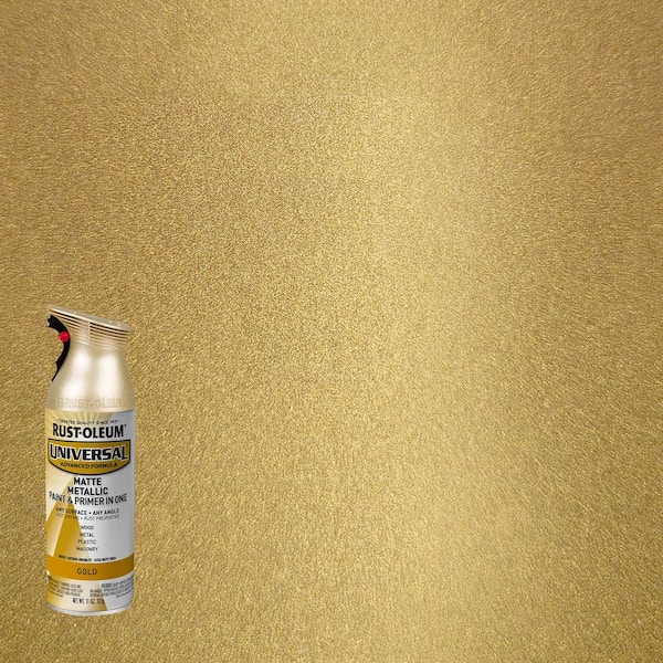 Rust Oleum Universal 11 Oz All Surface Metallic Matte Gold Spray Paint And Primer In One Case