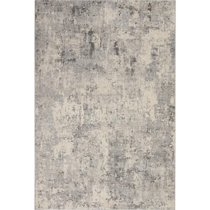 Rustic Textures Grey/Beige 4 ft. x 6 ft. Abstract Contemporary Area Rug