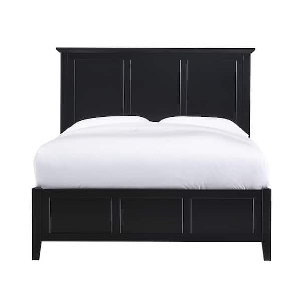 Modus Furniture Paragon Black Queen Panel Bed with Framed Panel Headboard and Footboard