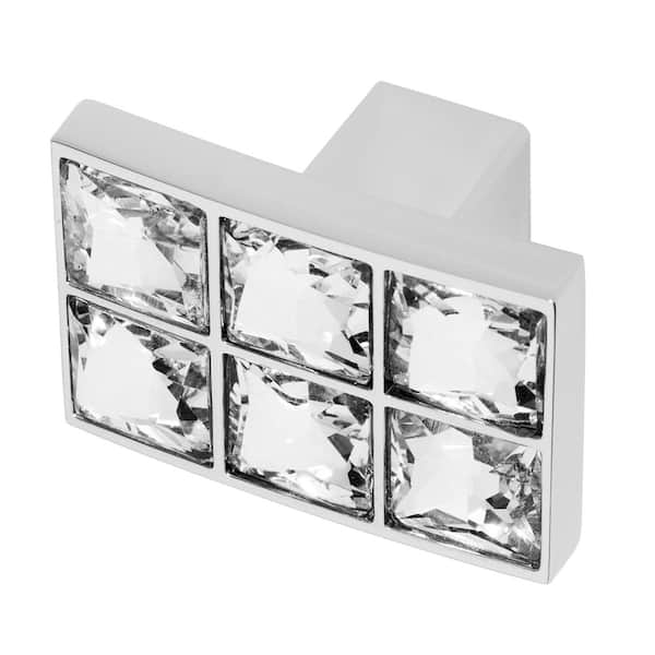 Wisdom Stone Karlovy 31/32 x 1-3/8 in. Chrome with Crystal Cabinet Knob