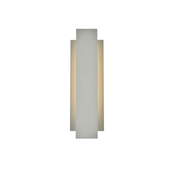 PRIVATE BRAND UNBRANDED Timeless Home 1-Light Rectangular Silver LED Outdoor Wall Sconce