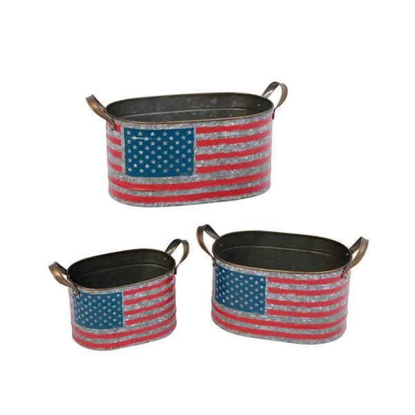 Gerson - Nesting Multicolor Americana Buckets (Set of 3)
