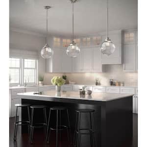 Penn Collection 9-3/4 in. 1-Light Polished Nickel Clear Glass Modern Farmhouse Kitchen Pendant Light