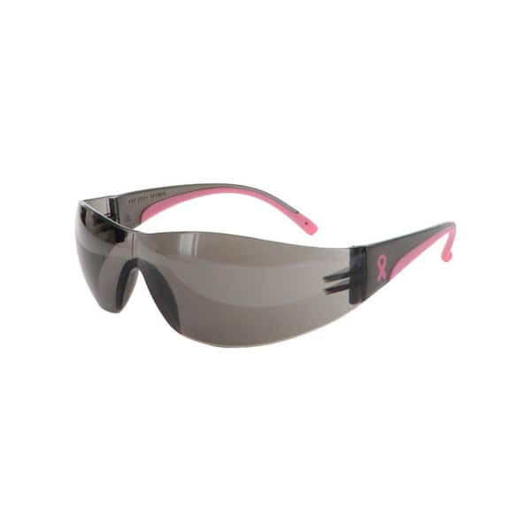 BOUTON Eva Women's Gray/Pink Anti-Scratch Coating Petite Rimless Safety Glasses with Gray Tinted Lenses