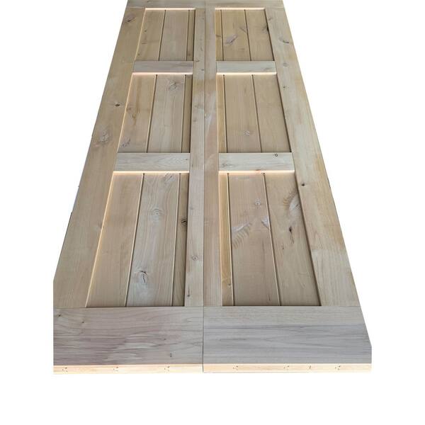 LUBANN 32 in. x 84 in. Bifold Shaker Solid Core Unfinished Alder
