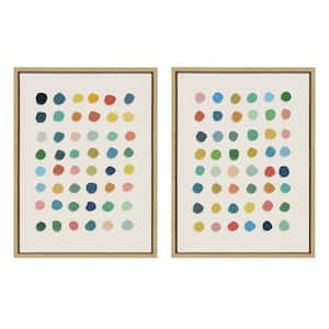Meditation 1 and 2 by Kelly Knaga Framed Abstract Canvas Wall Art Print 24.00 in. x 18.00 in. (Set of 2)