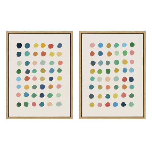 Kate and Laurel Meditation 1 and 2 by Kelly Knaga Framed Abstract Canvas Wall Art Print 24.00 in. x 18.00 in. (Set of 2)