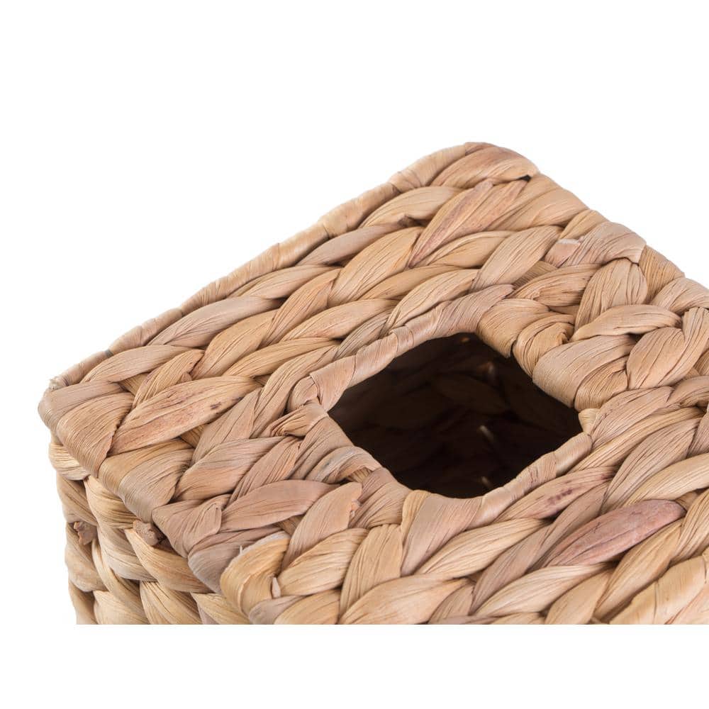 Natural Water Hyacinth Wicker Square Tissue Box Cover