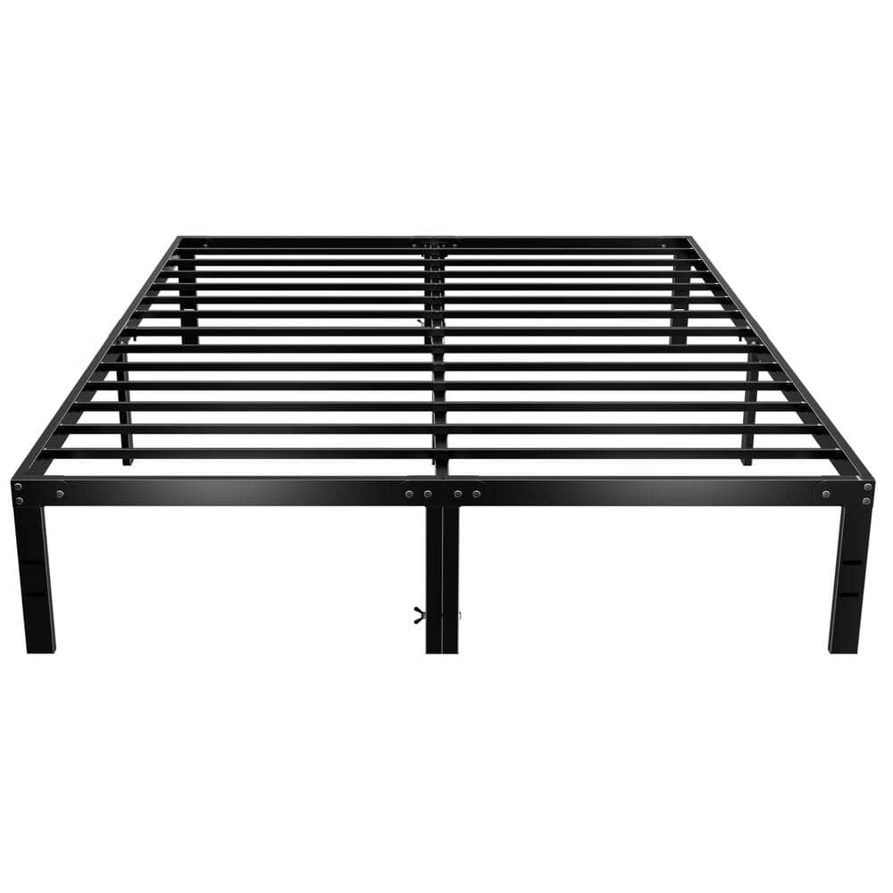 FIRNEWST Classic 14 in. Black Metal Queen Platform Bed Frame HD-BF-3611-Q -  The Home Depot