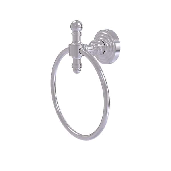 Allied Brass Retro Wave Collection Wall Mounted Towel Ring in Satin Chrome
