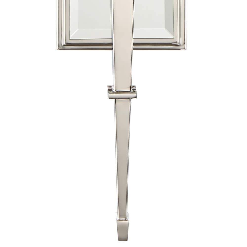 Elegant Polished Nickel Wall Sconce with White Silk Shade