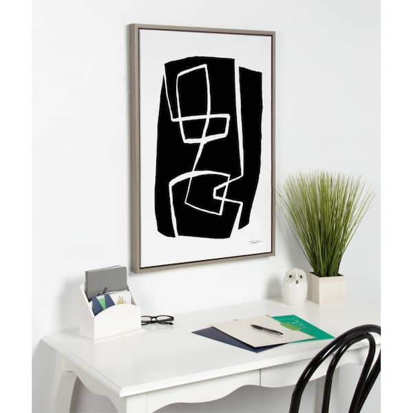 Kate and Laurel Sylvie "Modern Meeting Forms No 1" by Statement Goods Framed Canvas Wall Art