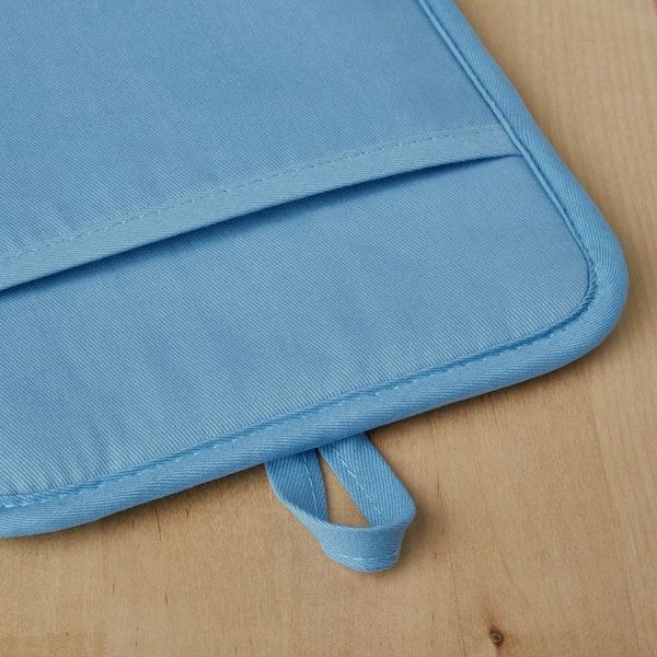 Ribbed Soft Silicone Blue Potholder (2-Pack)