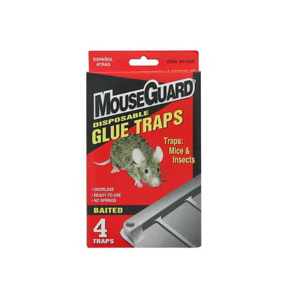 Mouse Guard 12 Pack Ready-to-Use Odorless Mouse Glue Traps for Trapping Mice rodents Insects with No Springs Disposable Safe, Size: None, Black