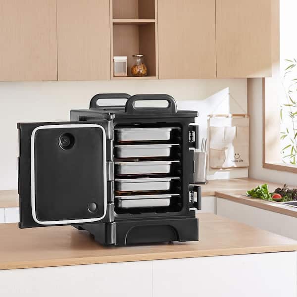 Insulated Food Pan Carrier, 81 qt. Hot Box for Catering Food Box Carrier with Double Buckles Front Loading Buffet Server