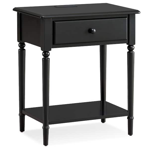 Leick Coastal Notions Nightstand with USB Port Black