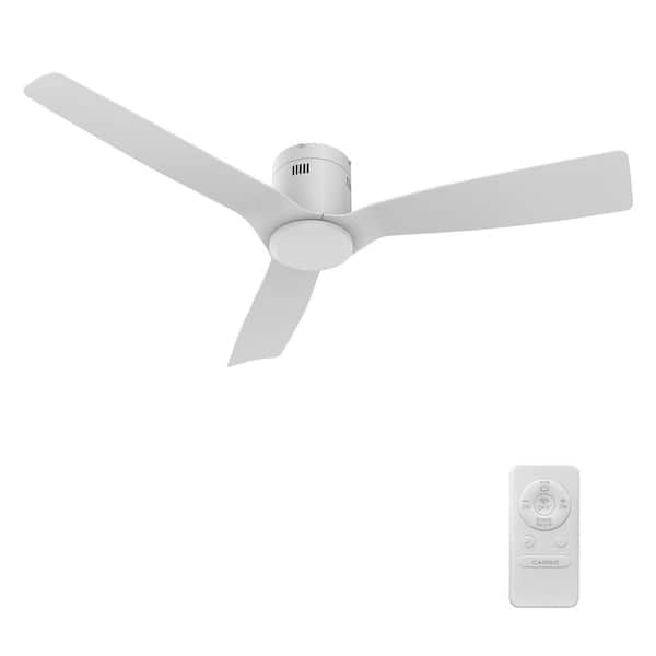 CARRO Modena 52 in. Indoor White 10-Speed DC Motor Flush Mount Ceiling Fan with Remote Control