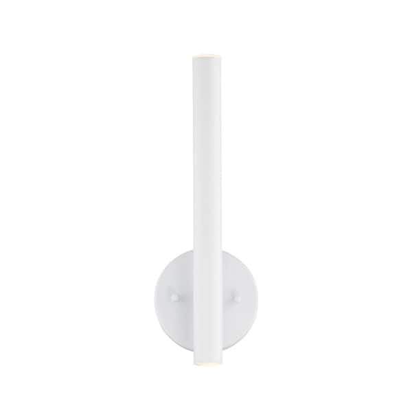 2-Light Matte White LED Sconce with Matte White Steel