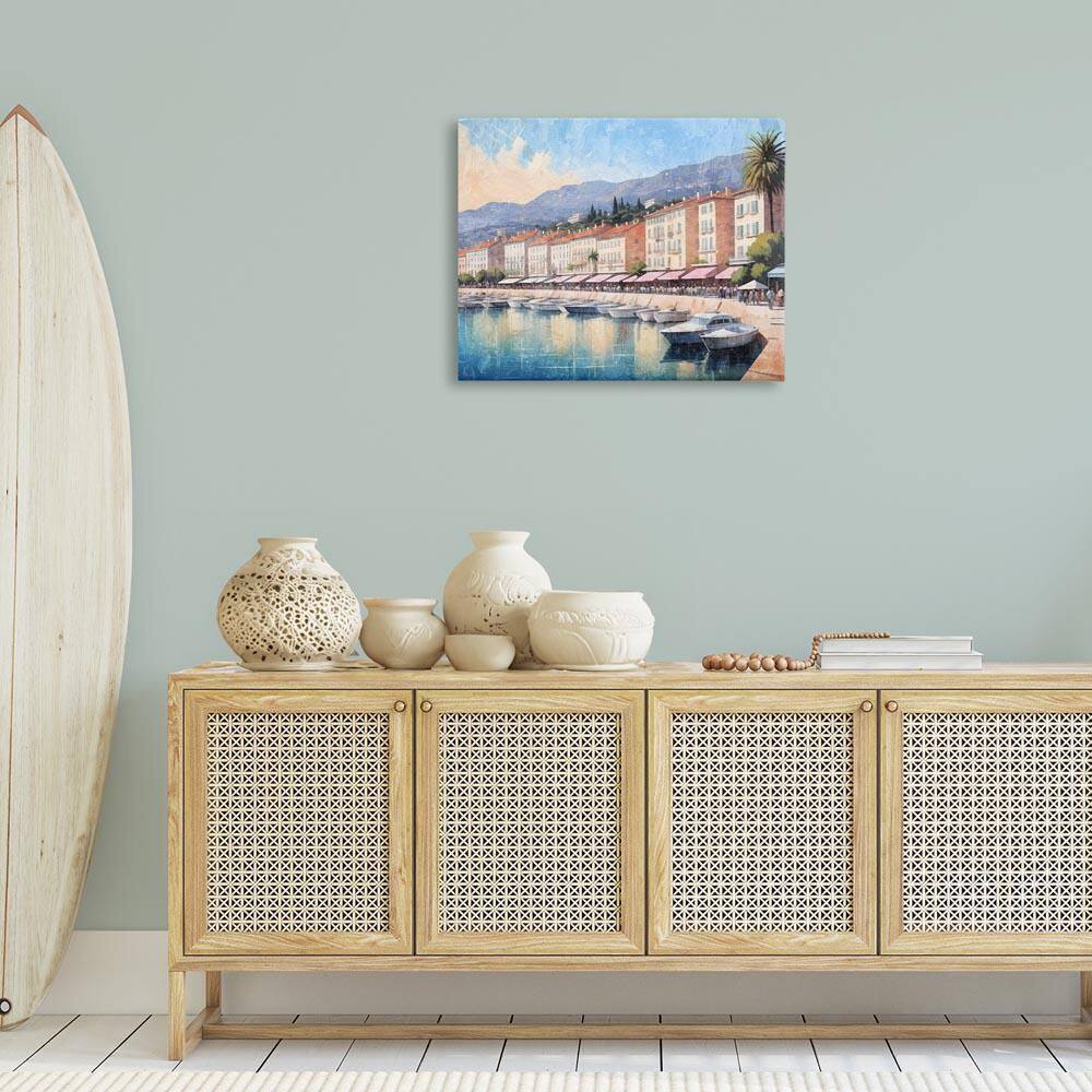 Quaint Seaside Marina by Kim Allen Unframed Nature Graphic Art Print 24 in. x 30 in. price history on PriceWatchPro