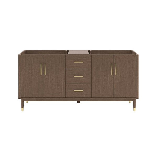 Fresca Sawyer 72 in. Bath Vanity Cabinet without Top in Mocha Birch