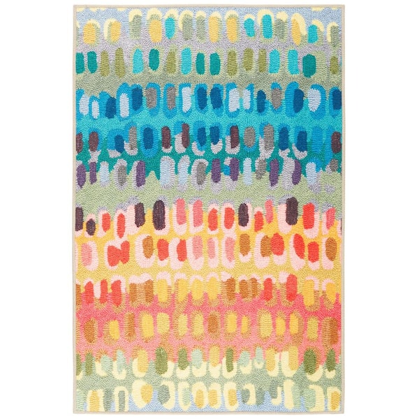 Paint Chip Machine Washable Multi 6 ft. x 9 ft. Indoor Area Rug