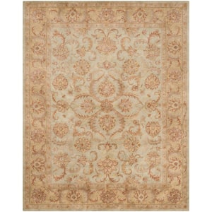 Heritage Green/Gold 9 ft. x 12 ft. Border Area Rug
