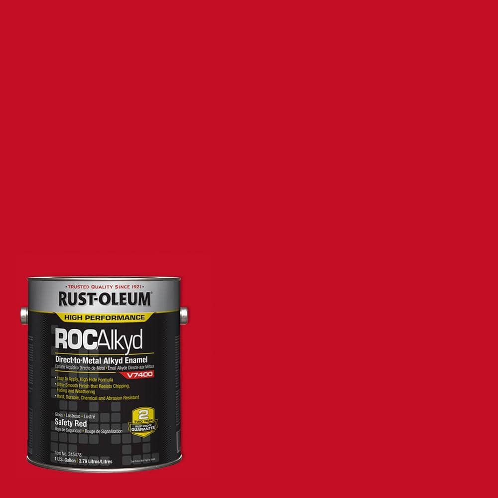 Rust-Oleum 1 Gal. ROC Alkyd V7400 Direct-to-Metal Gloss Safety Red ...