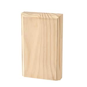 Base Trim Block - 6 in. x 3.75 in. x 1 in. - Sanded Unfinished Pine, No Mitering - DIY Designer Home Decorative Accents