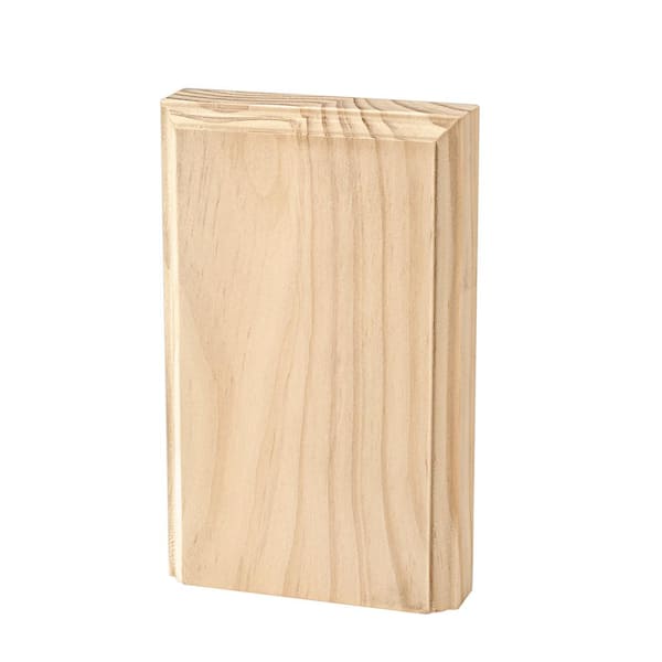 Waddell Base Trim Block - 6 in. x 3.75 in. x 1 in. - Sanded Unfinished Pine, No Mitering - DIY Designer Home Decorative Accents