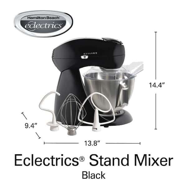 Hamilton Beach All-Metal 12-Speed Electric Stand Mixer, Tilt-Head, 4.5  Quarts, Pouring Shield, Licorice (63227)