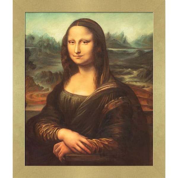 LA PASTICHE Mona Lisa by Leonardo Da Vinci Semplice Specchio Framed Oil Painting Art Print 24 in. x 28 in.